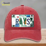 Rays Strip Art Novelty License Plate Hat Tag Unconstructed Cotton / Red