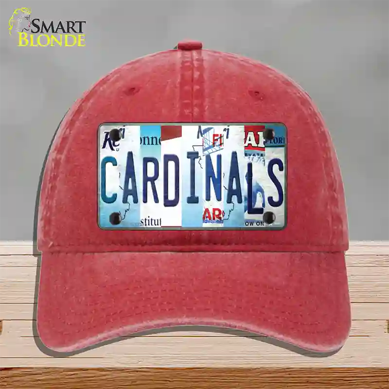 Cardinals Baseball Strip Art Novelty License Plate Hat Tag Unconstructed Cotton / Red