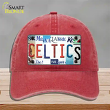 Celtics Strip Art Novelty License Plate Hat Tag Unconstructed Cotton / Red