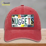 Nuggets Strip Art Novelty License Plate Hat Tag Unconstructed Cotton / Red