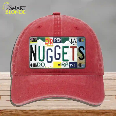 Nuggets Strip Art Novelty License Plate Hat Tag Unconstructed Cotton / Red