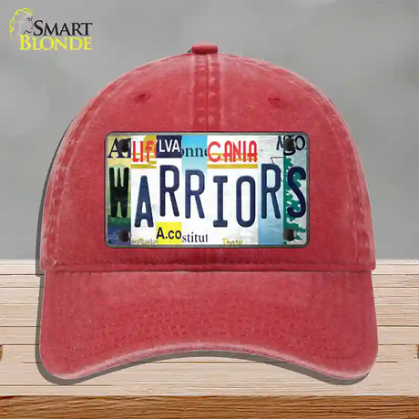 Warriors Strip Art Novelty License Plate Hat Tag Unconstructed Cotton / Red