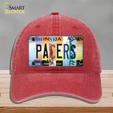 Pacers Strip Art Novelty License Plate Hat Tag Unconstructed Cotton / Red