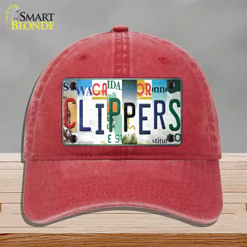 Clippers Strip Art Novelty License Plate Hat Tag Unconstructed Cotton / Red