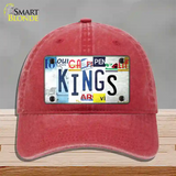 Kings Strip Art Novelty License Plate Hat Tag Unconstructed Cotton / Red