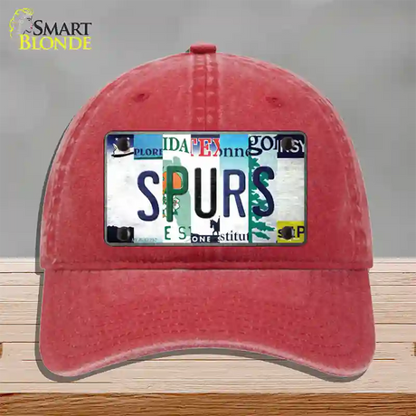 Spurs Strip Art Novelty License Plate Hat Tag Unconstructed Cotton / Red