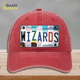 Wizards Strip Art Novelty License Plate Hat Tag Unconstructed Cotton / Red