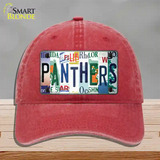 Panthers Hockey Strip Art Novelty License Plate Hat Tag Unconstructed Cotton / Red