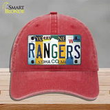 Rangers Hockey Strip Art Novelty License Plate Hat Tag Unconstructed Cotton / Red