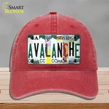 Avalanche Strip Art Novelty License Plate Hat Tag Unconstructed Cotton / Red