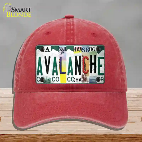 Avalanche Strip Art Novelty License Plate Hat Tag Unconstructed Cotton / Red