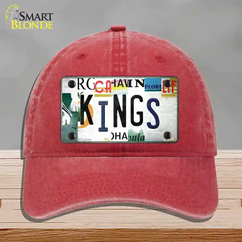 Kings Hockey Strip Art Novelty License Plate Hat Tag Unconstructed Cotton / Red