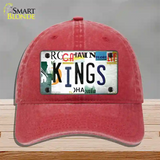 Kings Hockey Strip Art Novelty License Plate Hat Tag Unconstructed Cotton / Red