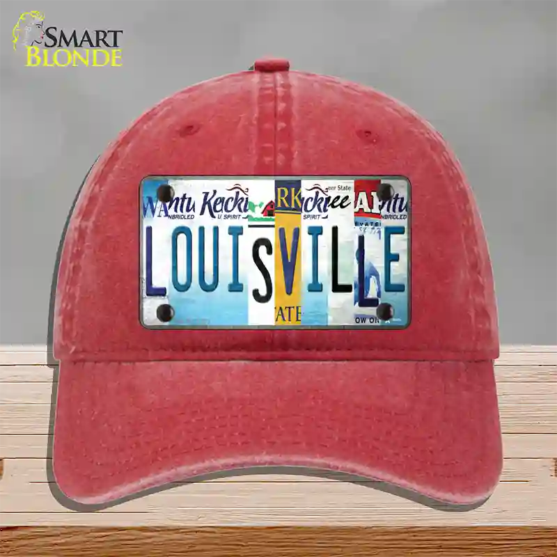 Louisville Strip Art Novelty License Plate Hat Tag Unconstructed Cotton / Red