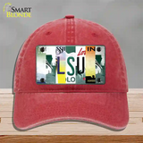 LSU Strip Art Novelty License Plate Hat Tag Unconstructed Cotton / Red