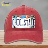 Ohio State Strip Art Novelty License Plate Hat Tag Unconstructed Cotton / Red