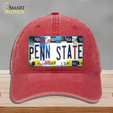 Penn State Strip Art Novelty License Plate Hat Tag Unconstructed Cotton / Red