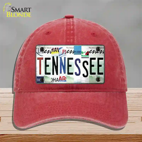 Tennessee Strip Art Novelty License Plate Hat Tag Unconstructed Cotton / Red