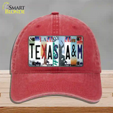 Texas A&M Strip Art Novelty License Plate Hat Tag Unconstructed Cotton / Red