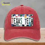 Texas Tech Strip Art Novelty License Plate Hat Tag Unconstructed Cotton / Red