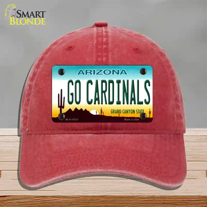 Go Cardinals Novelty License Plate Hat Tag Unconstructed Cotton / Red