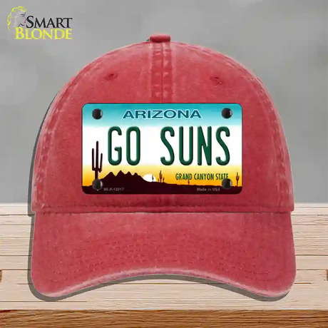 Go Suns Novelty License Plate Hat Tag Unconstructed Cotton / Red