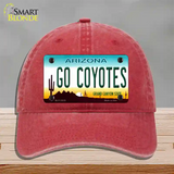 Go Coyotes Novelty License Plate Hat Tag Unconstructed Cotton / Red