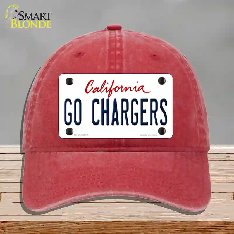 Go Chargers Novelty License Plate Hat Tag Unconstructed Cotton / Red