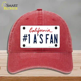 Number 1 Athletics Fan Novelty License Plate Hat Tag Unconstructed Cotton / Red