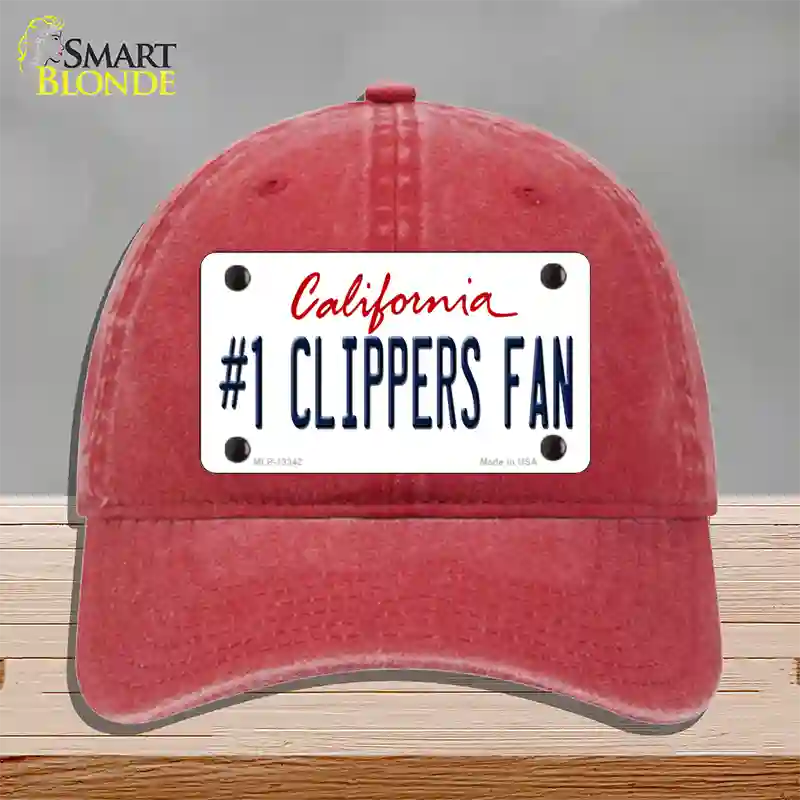 Number 1 Clippers Fan Novelty License Plate Hat Tag Unconstructed Cotton / Red