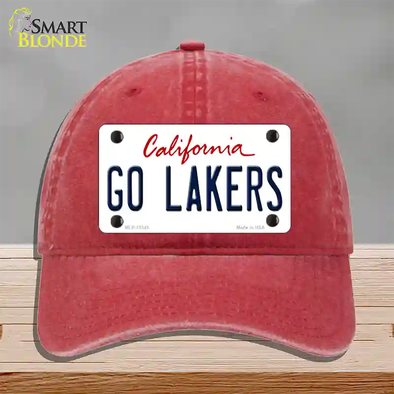 Go Lakers Novelty License Plate Hat Tag Unconstructed Cotton / Red