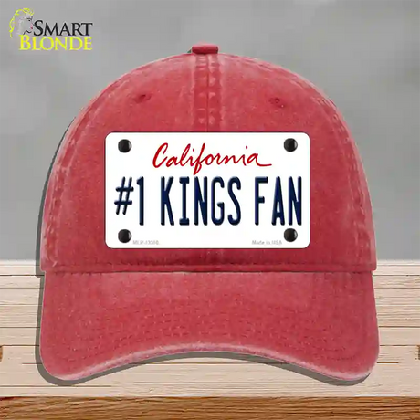 Number 1 Kings Fan California Novelty License Plate Hat Tag Unconstructed Cotton / Red