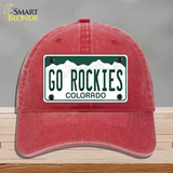 Go Rockies Novelty License Plate Hat Tag Unconstructed Cotton / Red