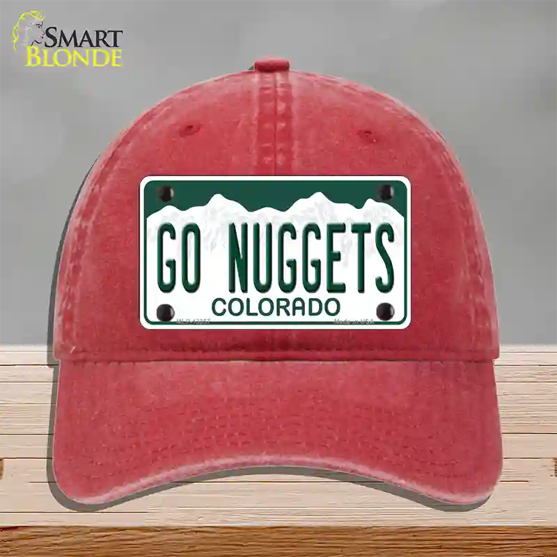 Go Nuggets Novelty License Plate Hat Tag Unconstructed Cotton / Red