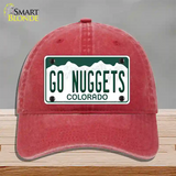 Go Nuggets Novelty License Plate Hat Tag Unconstructed Cotton / Red