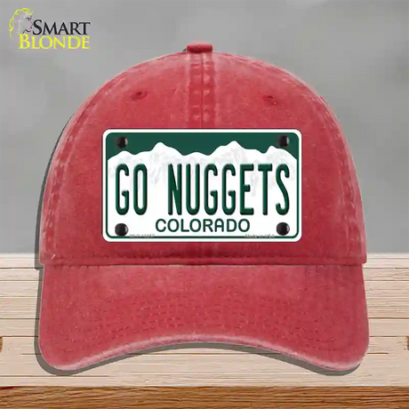 Go Nuggets Novelty License Plate Hat Tag Unconstructed Cotton / Red