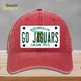 Go Jaguars Novelty License Plate Hat Tag Unconstructed Cotton / Red