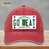 Go Heat Novelty License Plate Hat Tag Unconstructed Cotton / Red