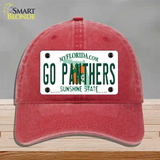 Go Panthers Novelty License Plate Hat Tag Unconstructed Cotton / Red