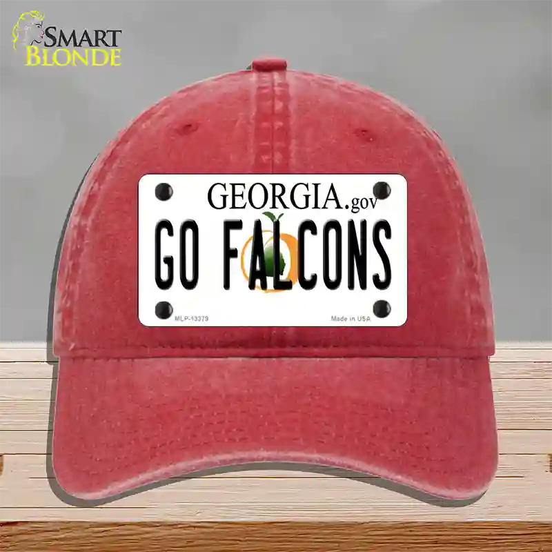 Go Falcons Novelty License Plate Hat Tag Unconstructed Cotton / Red