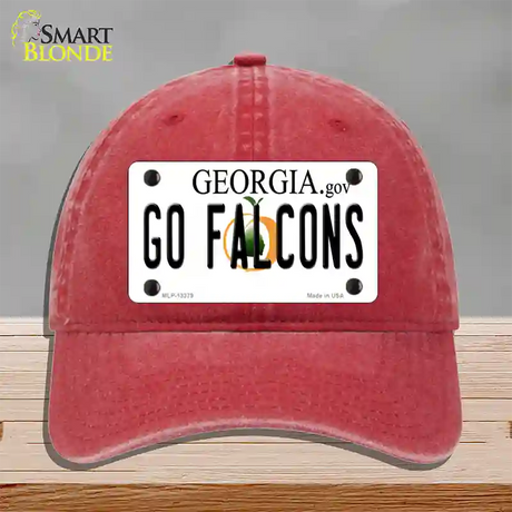 Go Falcons Novelty License Plate Hat Tag Unconstructed Cotton / Red