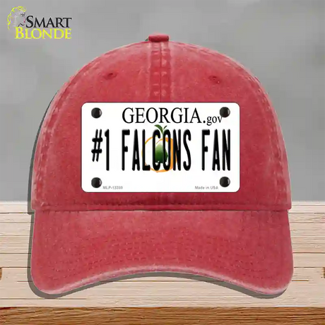 Number 1 Falcons Fan Novelty License Plate Hat Tag Unconstructed Cotton / Red