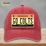 Go Colts Novelty License Plate Hat Tag Unconstructed Cotton / Red