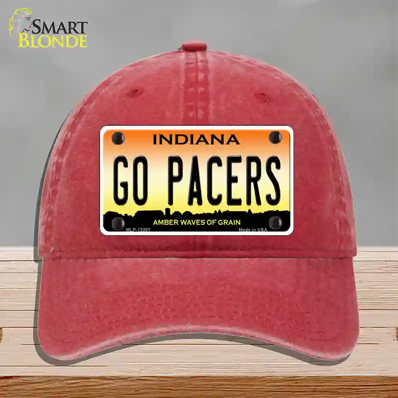 Go Pacers Novelty License Plate Hat Tag Unconstructed Cotton / Red