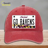 Go Ravens Novelty License Plate Hat Tag Unconstructed Cotton / Red