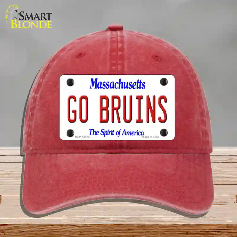 Go Bruins Novelty License Plate Hat Tag Unconstructed Cotton / Red