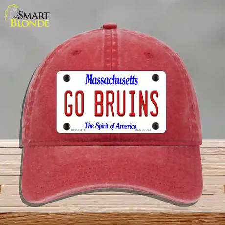 Go Bruins Novelty License Plate Hat Tag Unconstructed Cotton / Red