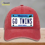 Go Twins Novelty License Plate Hat Tag Unconstructed Cotton / Red