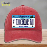 Number 1 Timberwolves Fan Novelty License Plate Hat Tag Unconstructed Cotton / Red