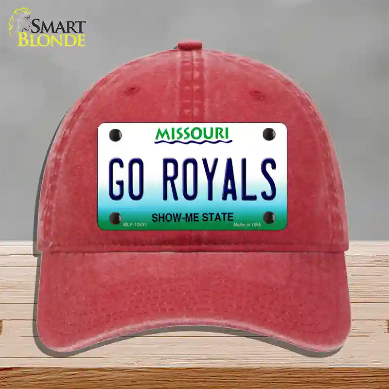 Go Royals Novelty License Plate Hat Tag Unconstructed Cotton / Red